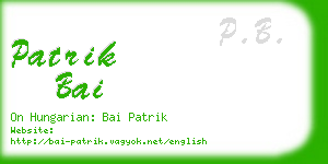 patrik bai business card